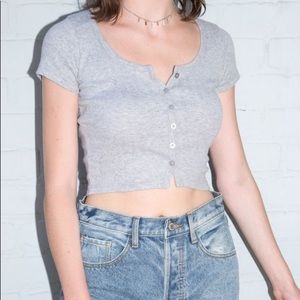 Brandy Melville grey zelly top